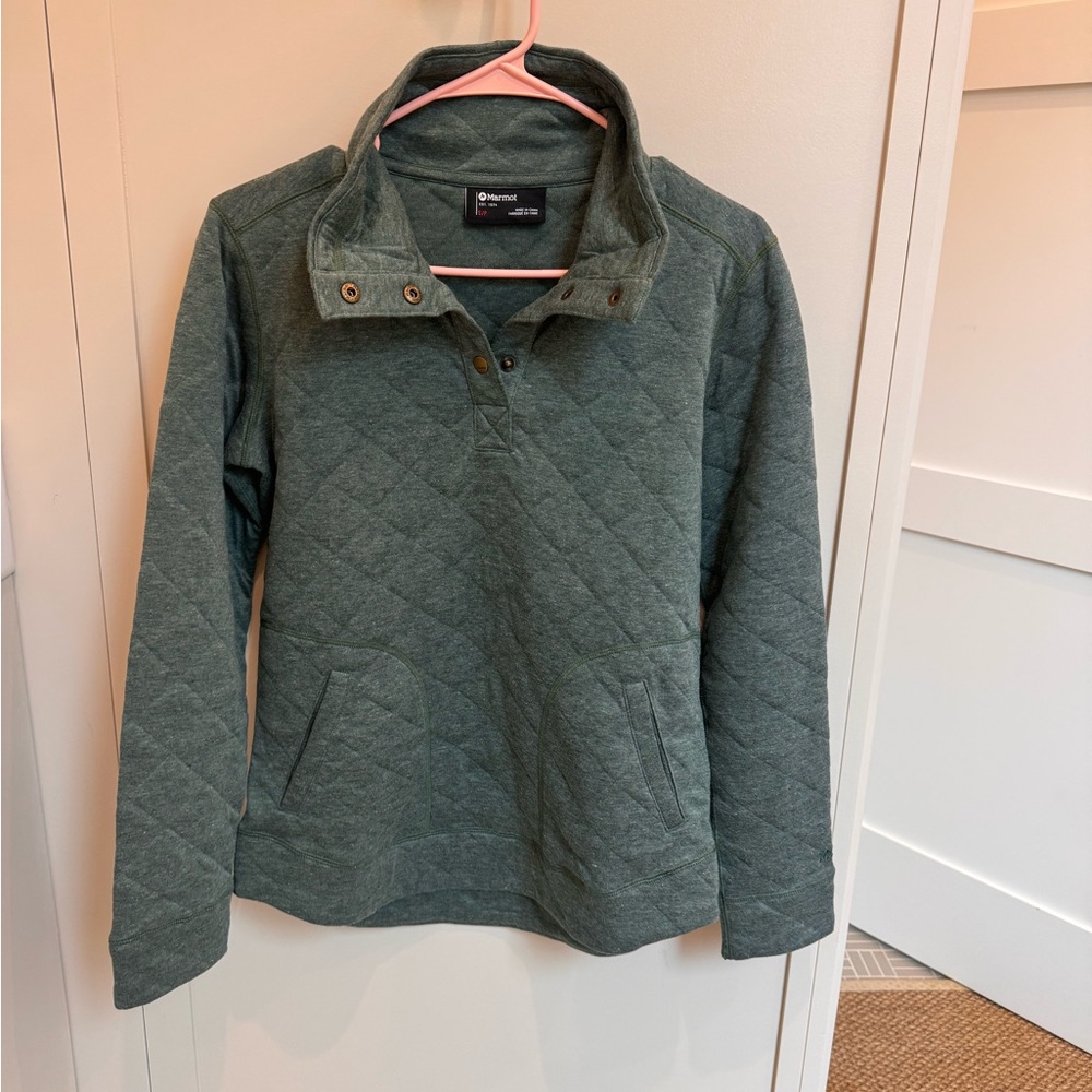 Marmot Green Quilted Pullover